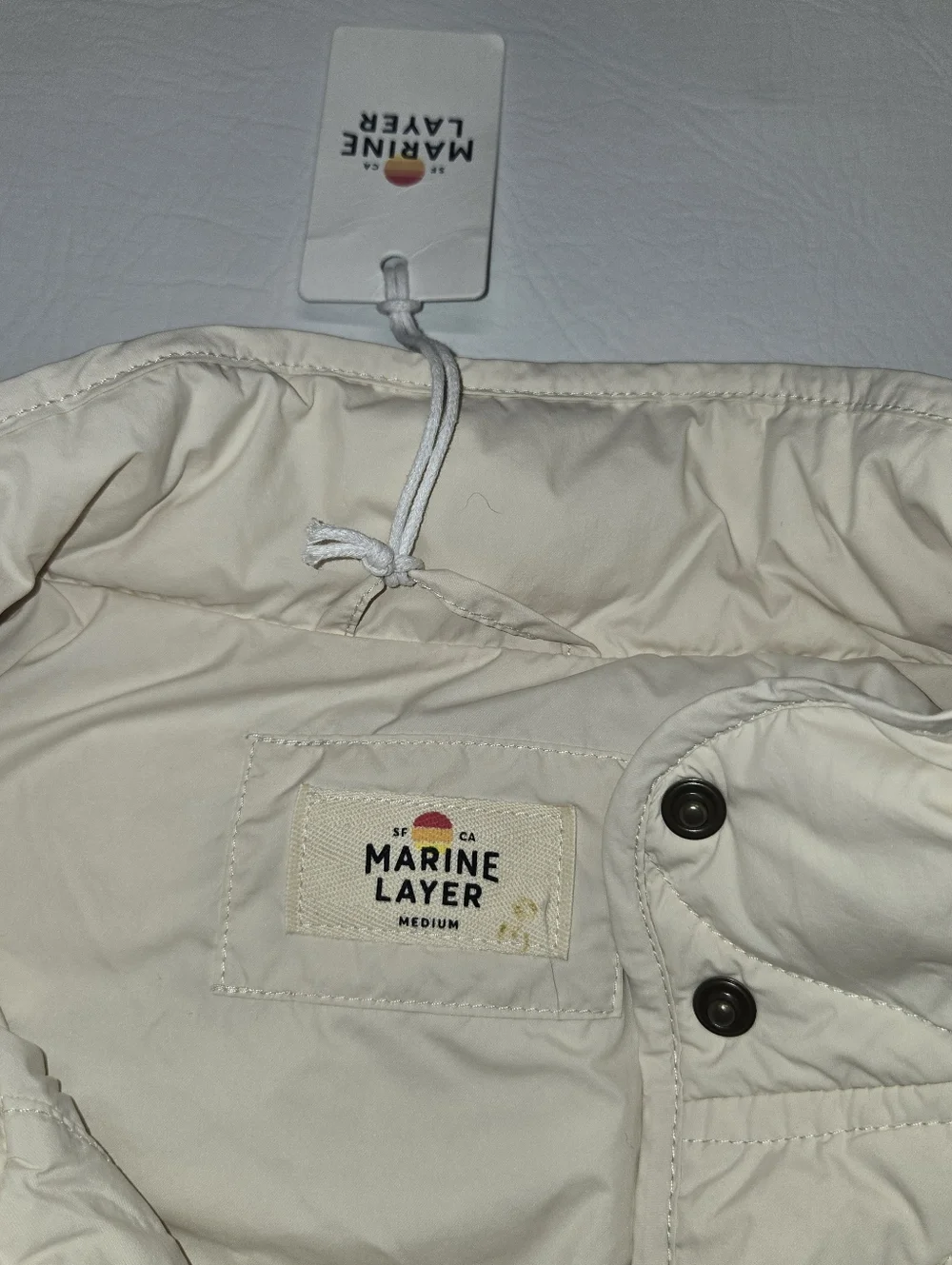 Marine Layer Sophia Quilted Vest New with tags Womens Off White Color M - Picture 4 of 9